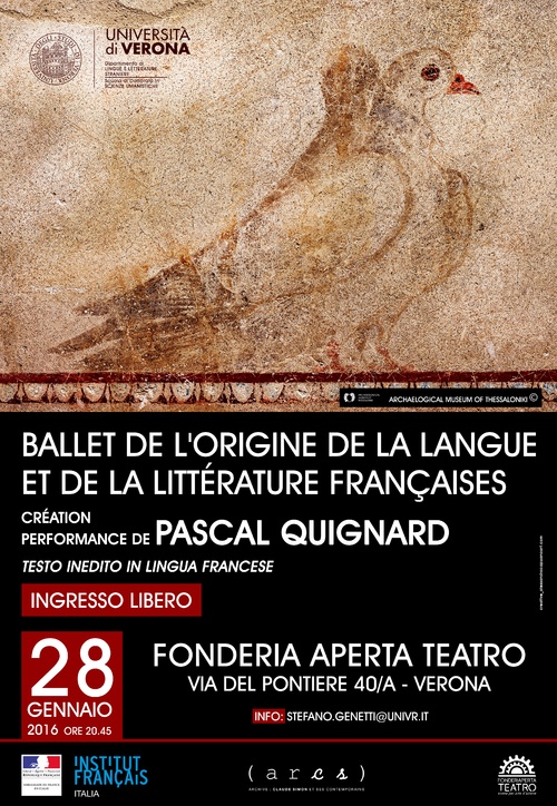 Ballet de l'origine de la langue et de la littérature Françaises - 28 gennaio 2016 - Ore 20:45