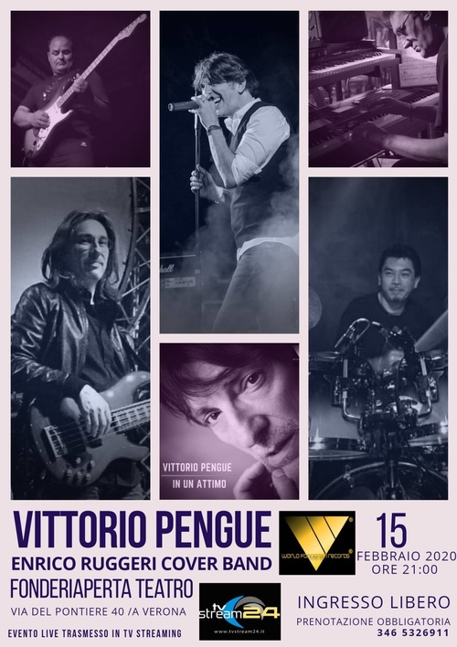 VITTORIO PENGUE in ENRICO RUGGERI COVER BAND - Sabato 15 febbraio 2020<br />
ore 21.00<br />
