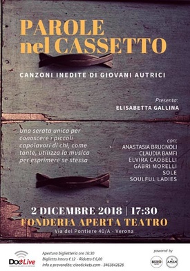 PAROLE NEL CASSETTO - DOMENICA 2 DICEMBRE 2018 ore 17.30