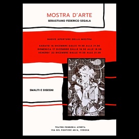 MOSTRA D'ARTE DI SEBASTIANO SEGALA - 16 DICEMBRE 2023
17 DICEMBRE 2023
22 DICEMBRE 2023