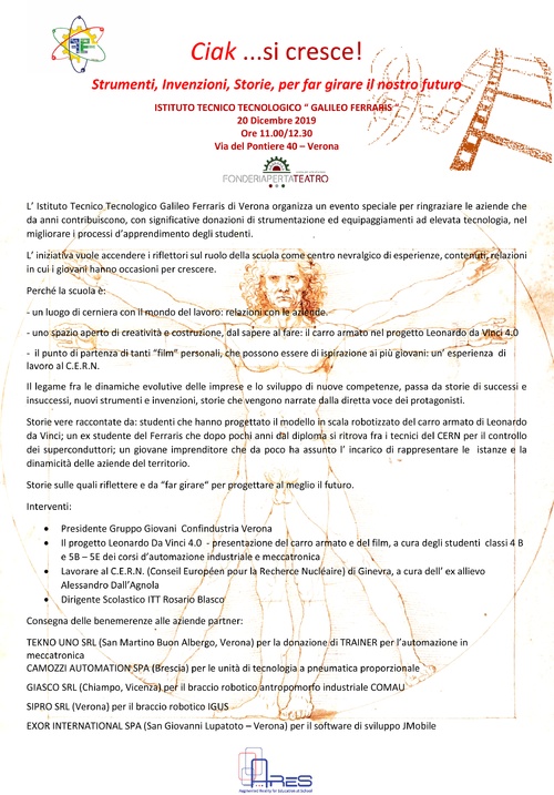 CIAK ...SI CRESCE! - 20 Dicembre 2019<br />
Ore 11.00/12.30<br />
