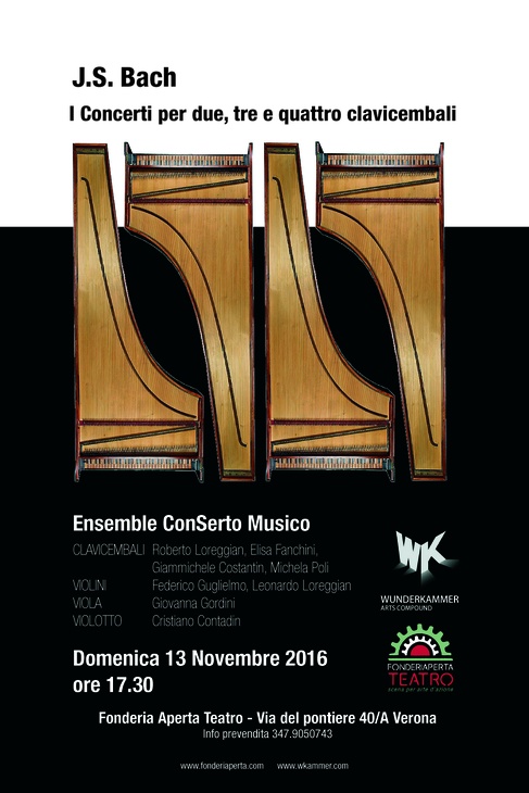 J.S.Bach  - Clavicembali: Roberto Loreggian, Elisa Fanchini, Giammichele Costantin, Michela Poli<br />
<br />
Violini: Federico Guglielmo, Leonardo Loreggian<br />
<br />
Viola: Giovanna Gordini<br />
<br />
Violotto: Cristiano Contadin